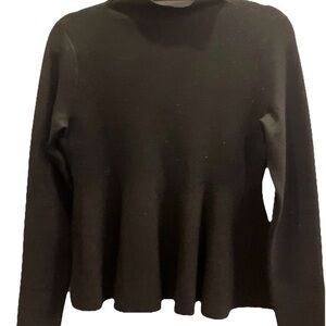 Club Monaco Black Long Sleeve Peplum Top